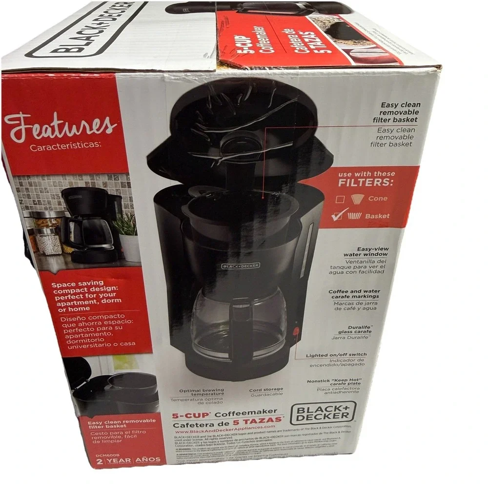 BLACK+DECKER 5-Cup‎ Coffeemaker Black DCM600B